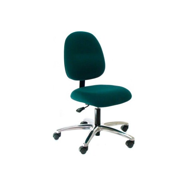 Industrial Seating Heavy Duty Mid Back Fabric Chair with Aluminum Base Black AM22S-F BLACK-351 - main